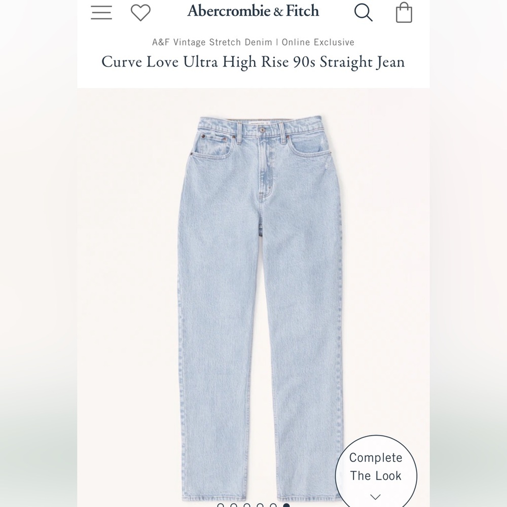 Abercrombie 90’s straight ultra high rise curve love 27/4L